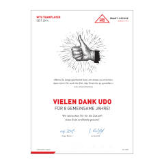 Urkunde Danke